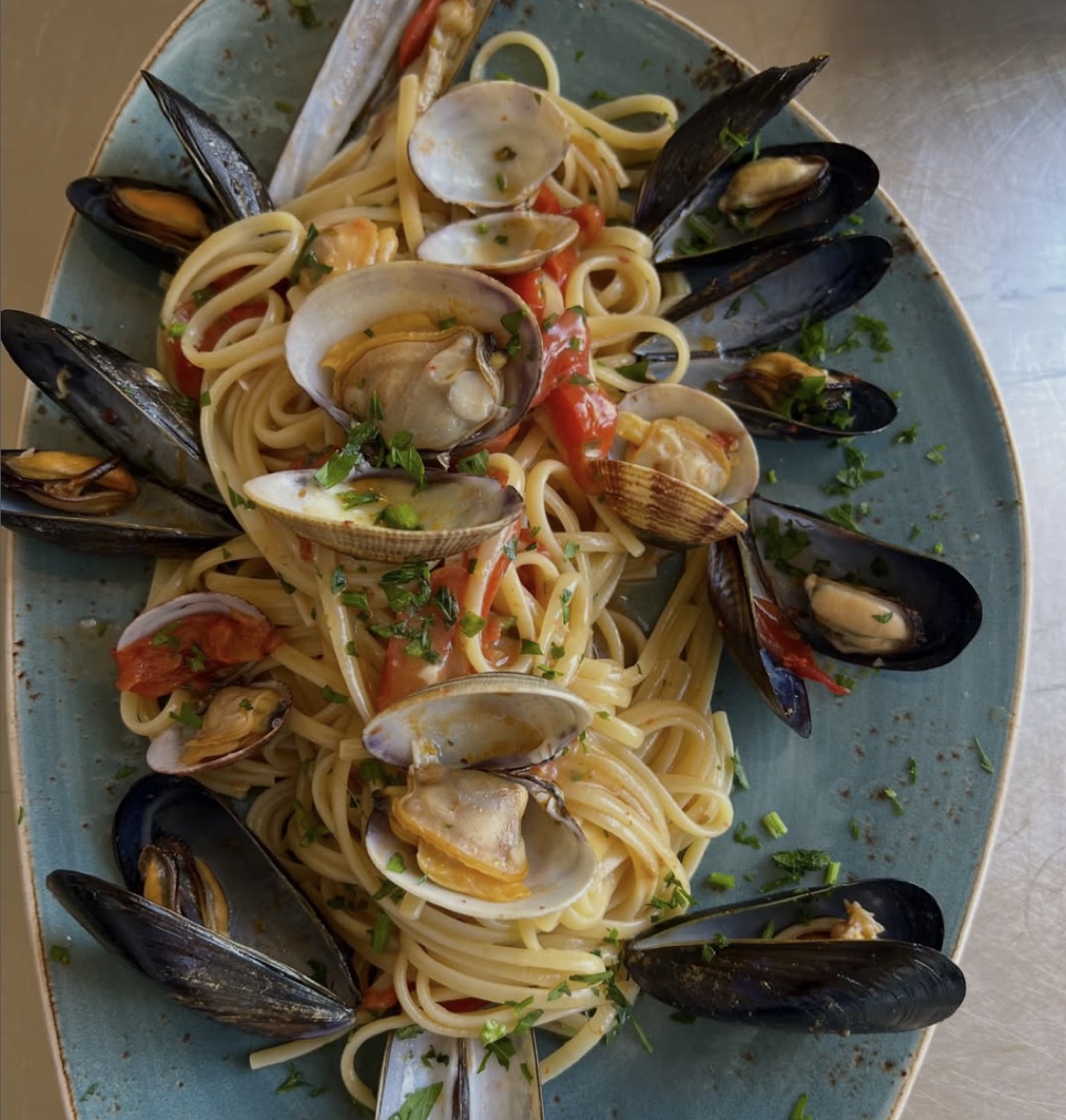 Seafood linguine at Gradola